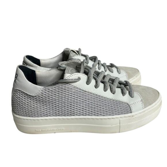 P448 Thea Low Top Sneakers Stardust Silver Multi Size 8 - Picture 3 of 7